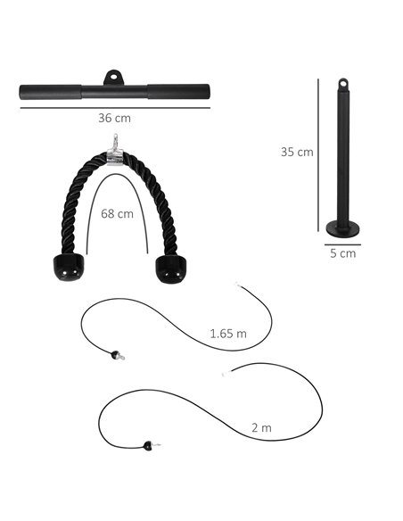 SPORTNOW Cable Machine Pulley System, Lat Pull Down System with DIY Loading Weight for Home Gym Biceps Tricep Arm Shoulder Back  - pic 89383 | FastDaddyshop