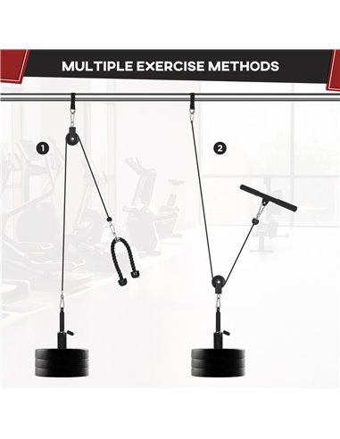 SPORTNOW Cable Machine Pulley System, Lat Pull Down System with DIY Loading Weight for Home Gym Biceps Tricep Arm Shoulder Back 