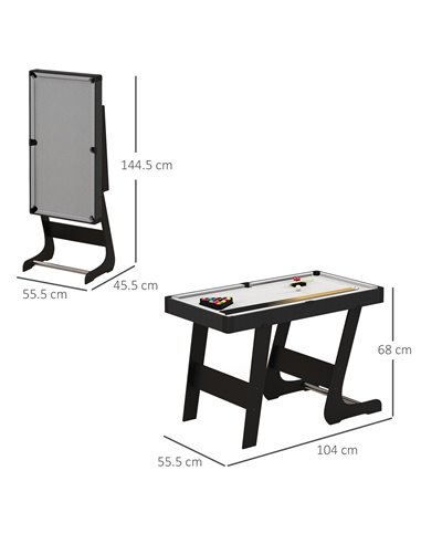 SPORTNOW 3.5ft Folding Pool Table, Snooker Table with 2 Cues, 16 Balls, Chalk, Triangle, Brush, Grey A70-071V80GY