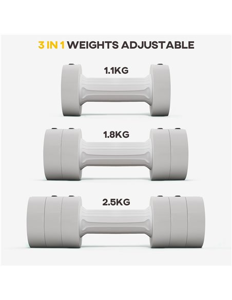 SPORTNOW Adjustable Dumbbells Set, Weights for Home Gym Workout, 2.5KG x 2, for Women and Men A91-307V00WT - pic 89411 | FastDaddyshop