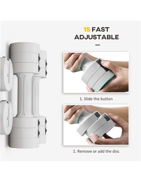 SPORTNOW Adjustable Dumbbells Set, Weights for Home Gym Workout, 2.5KG x 2, for Women and Men A91-307V00WT - pic 89412 | FastDaddyshop