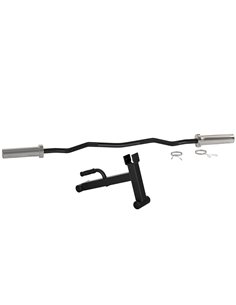 SPORTNOW Olympic 120cm EZ Curl Bar & Barbell Jack Set, Barbell Bar for 5cm Weight Plates, Deadlift Jack for Loading 200kg Weight