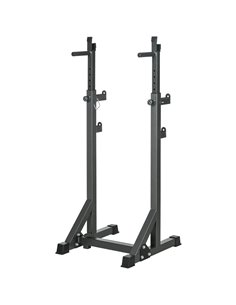 SPORTNOW Heavy Duty Barbell Squat Rack with Dip Station, Adjustable and Multifunctional Weight Power Stand for Home Gym A91-277V