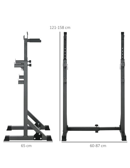 SPORTNOW Heavy Duty Barbell Squat Rack with Dip Station, Adjustable and Multifunctional Weight Power Stand for Home Gym A91-277V - pic 89446 | FastDaddyshop
