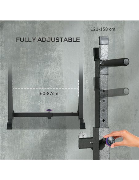 SPORTNOW Heavy Duty Barbell Squat Rack with Dip Station, Adjustable and Multifunctional Weight Power Stand for Home Gym A91-277V - pic 89448 | FastDaddyshop