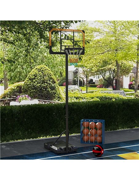 SPORTNOW Height Adjustable Basketball Stand Net Set System, Free standing Basketball Hoop and Stand with Wheels, 182-213cm, Blac - pic 89463 | FastDaddyshop