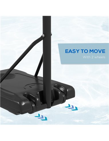 SPORTNOW Height Adjustable Basketball Stand Net Set System, Free standing Basketball Hoop and Stand with Wheels, 182-213cm, Blac