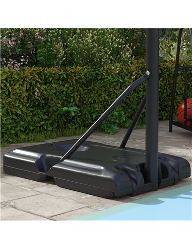 SPORTNOW Height Adjustable Basketball Stand Net Set System, Free standing Basketball Hoop and Stand with Wheels, 182-213cm, Blac