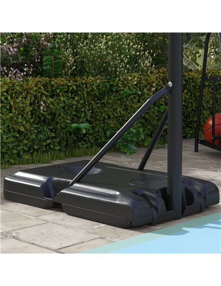 SPORTNOW Height Adjustable Basketball Stand Net Set System, Free standing Basketball Hoop and Stand with Wheels, 182-213cm, Blac - pic 89470 | FastDaddyshop