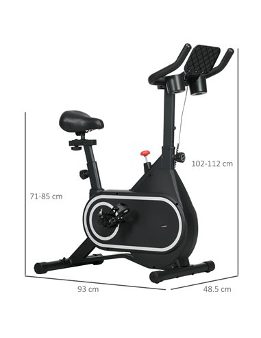 SPORTNOW Magnetic Indoor Cycling Bike, Exercise Bike with Silent Flywheel, LCD Display, Tablet Holder, Comfortable Seat A90-353V