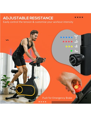 SPORTNOW Magnetic Indoor Cycling Bike, Exercise Bike with Silent Flywheel, LCD Display, Tablet Holder, Comfortable Seat A90-353V