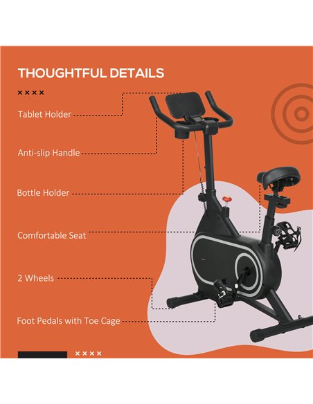 SPORTNOW Magnetic Indoor Cycling Bike, Exercise Bike with Silent Flywheel, LCD Display, Tablet Holder, Comfortable Seat A90-353V - pic 89478 | FastDaddyshop