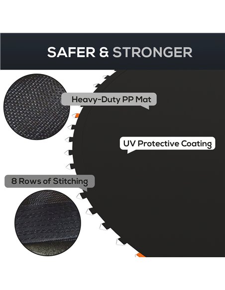 SPORTNOW Trampoline Replacement Jumping Mat, Includes Spring Pull Tool & 72 V-Hooks, Compatible with 12ft Frames & 14cm Springs  - pic 89493 | FastDaddyshop