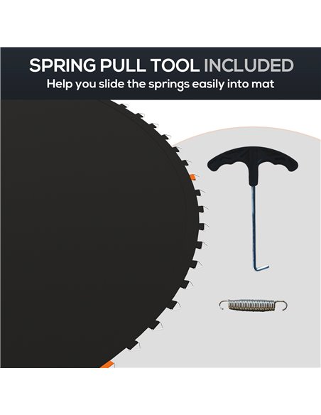 SPORTNOW Trampoline Replacement Jumping Mat, Includes Spring Pull Tool & 72 V-Hooks, Compatible with 12ft Frames & 14cm Springs  - pic 89494 | FastDaddyshop