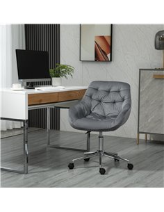Vinsetto Ergonomic Office Chair, Velvet with Arm and Back Support, Dark Grey 2