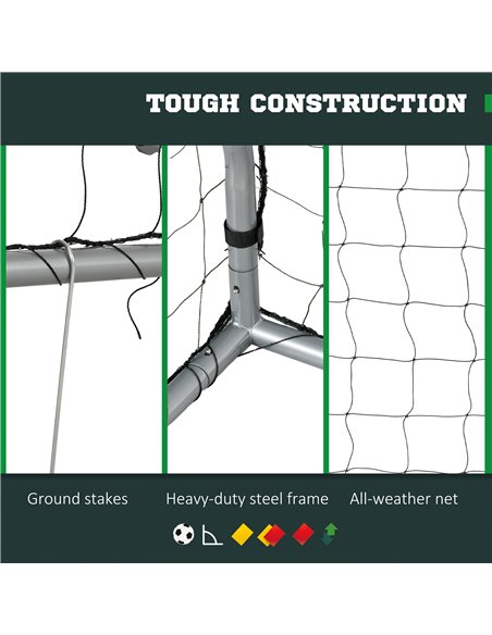 SPORTNOW 8ft x 5ft Football Goal, Football Net for Garden with Ground Stakes, Quick and Simple Set Up A62-038V01GY - pic 89520 | FastDaddyshop
