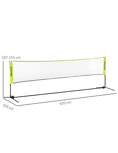 SPORTNOW Adjustable Net: 4m Height for Badminton, Tennis, Pickleball, Volleyball, Outdoor Sports with Carry Bag, Cobalt Blue A95