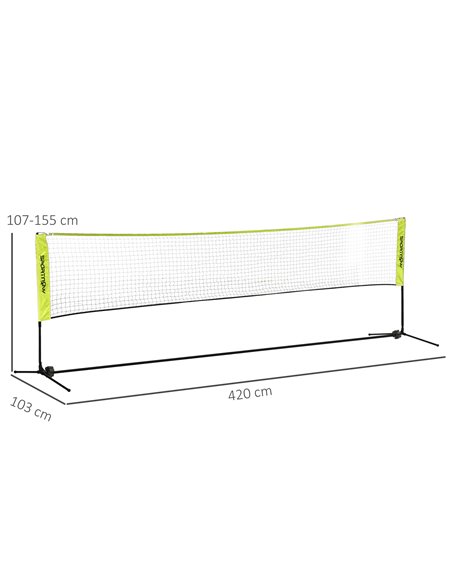 SPORTNOW Adjustable Net: 4m Height for Badminton, Tennis, Pickleball, Volleyball, Outdoor Sports with Carry Bag, Cobalt Blue A95 - pic 89536 | FastDaddyshop