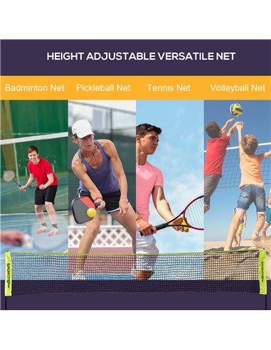 SPORTNOW Adjustable Net: 4m Height for Badminton, Tennis, Pickleball, Volleyball, Outdoor Sports with Carry Bag, Cobalt Blue A95