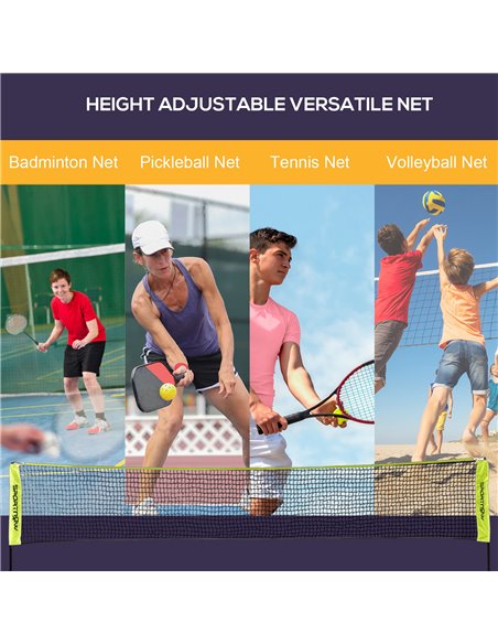 SPORTNOW Adjustable Net: 4m Height for Badminton, Tennis, Pickleball, Volleyball, Outdoor Sports with Carry Bag, Cobalt Blue A95 - pic 89537 | FastDaddyshop