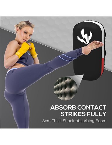 SPORTNOW Kick Shield for Martial Arts Training, Thick Padding, for Muay Thai, Karate, Taekwondo, Kickboxing, Black A91-312V01BK