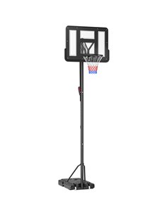 SPORTNOW Height Adjustable Basketball System, Freestanding Basketball Hoop and Stand w/ Wheels, 2.35-3.05M A61-050V00BK