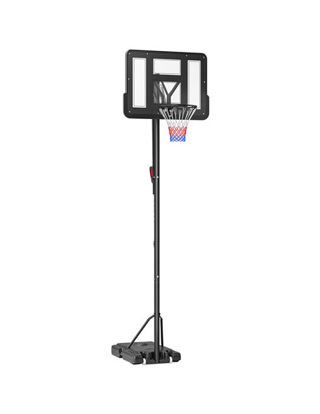 SPORTNOW Height Adjustable Basketball System, Freestanding Basketball Hoop and Stand w/ Wheels, 2.35-3.05M A61-050V00BK - pic 89552 | FastDaddyshop