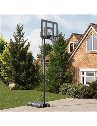 SPORTNOW Height Adjustable Basketball System, Freestanding Basketball Hoop and Stand w/ Wheels, 2.35-3.05M A61-050V00BK
