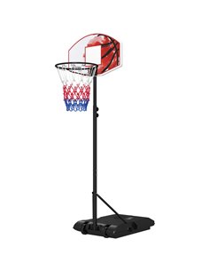 SPORTNOW Adjustable Basketball Stand Net System, with Wheels, Enlarged Base, PE, Backboard, 179-209cm A61-053V00MX