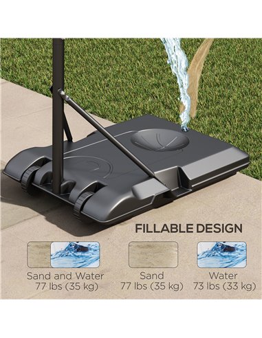 SPORTNOW Adjustable Basketball Stand Net System, with Wheels, Enlarged Base, PE, Backboard, 179-209cm A61-053V00MX