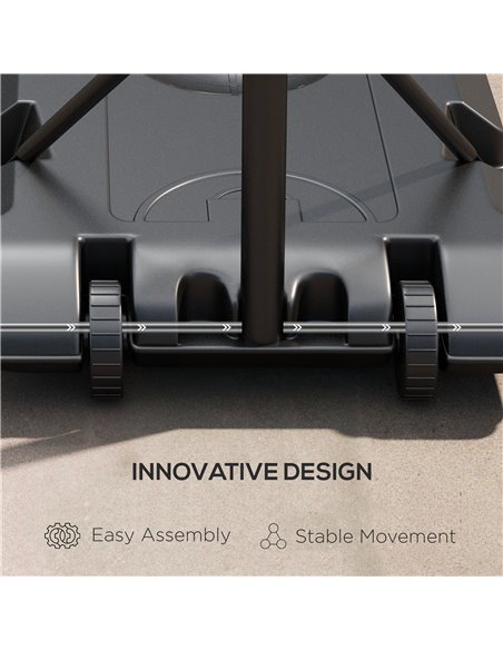 SPORTNOW Adjustable Basketball Stand Net System, with Wheels, Enlarged Base, PE, Backboard, 179-209cm A61-053V00MX - pic 89567 | FastDaddyshop
