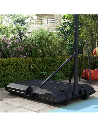 SPORTNOW Adjustable Basketball Stand Net System, with Wheels, Enlarged Base, PE, Backboard, 179-209cm A61-053V00MX
