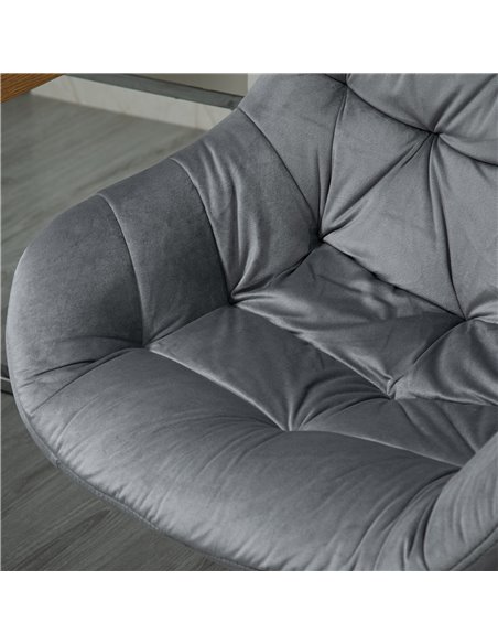 Vinsetto Home Office Chair Velvet Ergonomic Computer Chair Comfy Desk Chair with Adjustable Height, Arm and Back Support, Dark G - pic 8957 | FastDaddyshop