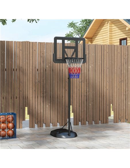 SPORTNOW Height Adjustable Basketball System, Freestanding Basketball Hoop and Stand w/ Wheels, 167-228cm A61-056V00BK - pic 89571 | FastDaddyshop