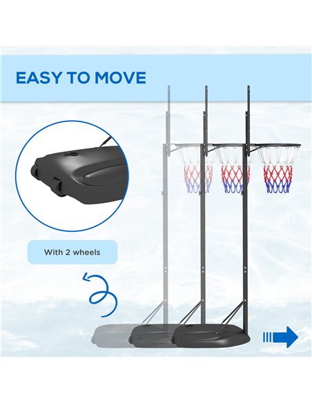 SPORTNOW Height Adjustable Basketball System, Freestanding Basketball Hoop and Stand w/ Wheels, 167-228cm A61-056V00BK - pic 89573 | FastDaddyshop