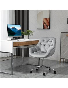 Vinsetto Ergonomic Office Chair, Velvet with Arm and Back Support, Grey 2