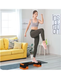 SPORTNOW 15cm/20cm/25cm Exercise Stepper for Home Workout, Aerobic Step Platform, Orange A90-355V00OG 2