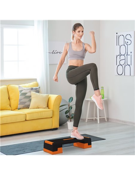 SPORTNOW 15cm/20cm/25cm Exercise Stepper for Home Workout, Aerobic Step Platform, Orange A90-355V00OG - pic 89616 | FastDaddyshop