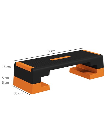 SPORTNOW 15cm/20cm/25cm Exercise Stepper for Home Workout, Aerobic Step Platform, Orange A90-355V00OG - pic 89617 | FastDaddyshop