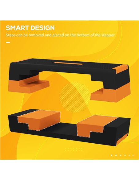 SPORTNOW 15cm/20cm/25cm Exercise Stepper for Home Workout, Aerobic Step Platform, Orange A90-355V00OG - pic 89619 | FastDaddyshop