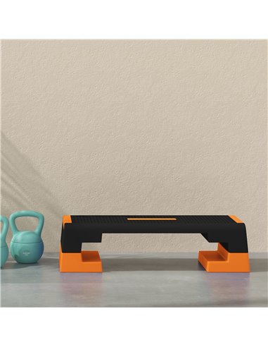 SPORTNOW 15cm/20cm/25cm Exercise Stepper for Home Workout, Aerobic Step Platform, Orange A90-355V00OG