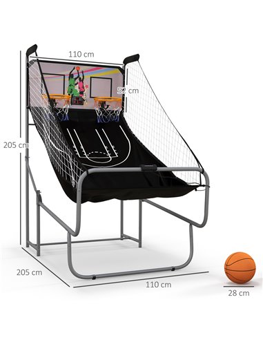 SPORTNOW Foldable Double Shot Basketball Arcade Game with 8 Modes A70-078V00BK