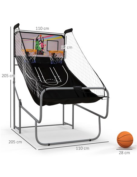 SPORTNOW Foldable Double Shot Basketball Arcade Game with 8 Modes A70-078V00BK - pic 89626 | FastDaddyshop