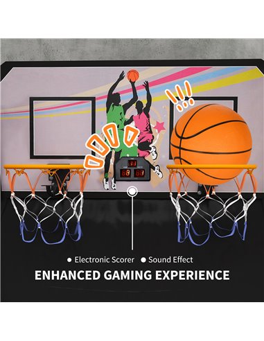 SPORTNOW Foldable Double Shot Basketball Arcade Game with 8 Modes A70-078V00BK
