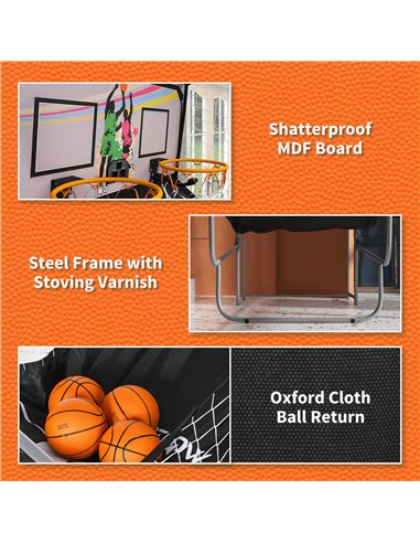 SPORTNOW Foldable Double Shot Basketball Arcade Game with 8 Modes A70-078V00BK