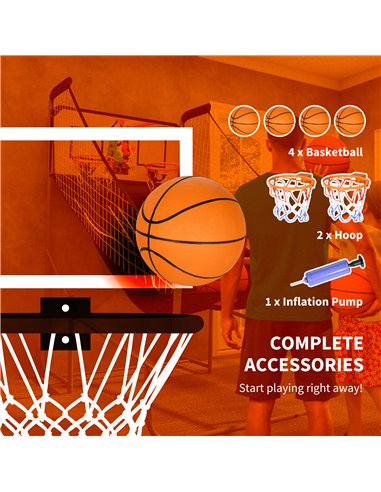 SPORTNOW Foldable Double Shot Basketball Arcade Game with 8 Modes A70-078V00BK