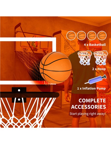SPORTNOW Foldable Double Shot Basketball Arcade Game with 8 Modes A70-078V00BK - pic 89631 | FastDaddyshop