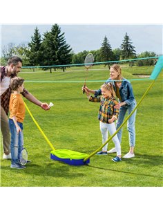 SPORTNOW Badminton Set with Volleyball Net, Portable Badminton Net with 2 Rackets, 2 Shuttlecocks and Carry Case, for Indoor Out 2