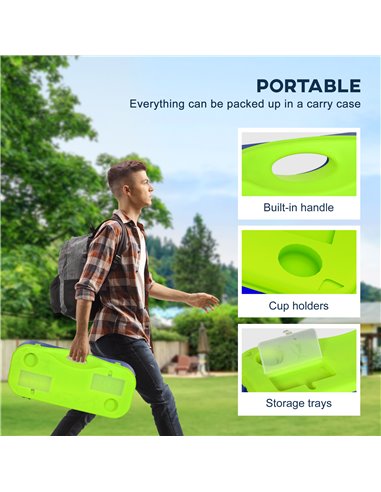 SPORTNOW Badminton Set with Volleyball Net, Portable Badminton Net with 2 Rackets, 2 Shuttlecocks and Carry Case, for Indoor Out