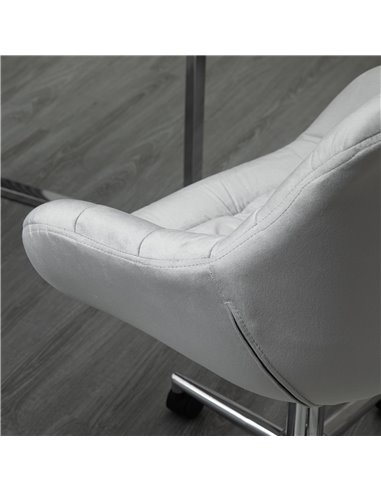 Vinsetto Home Office Chair Velvet Ergonomic Computer Chair Comfy Desk Chair with Adjustable Height, Arm and Back Support, Grey